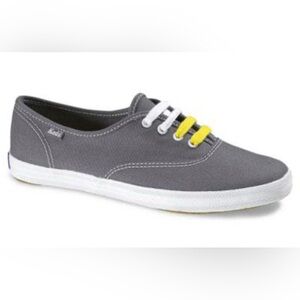 Keds - Gray Canvas Sneakers with Yellow Laces